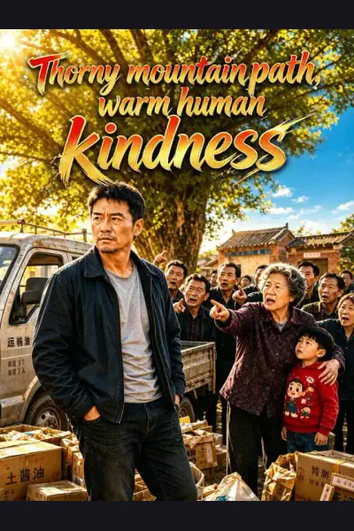 Thorny mountain path, warm human kindness poster