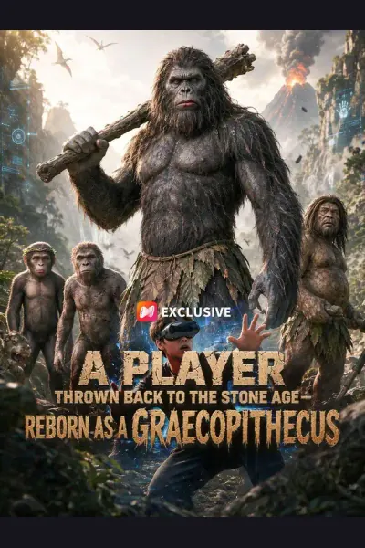 A player thrown back to the Stone Age—reborn as a Graecopithecus poster